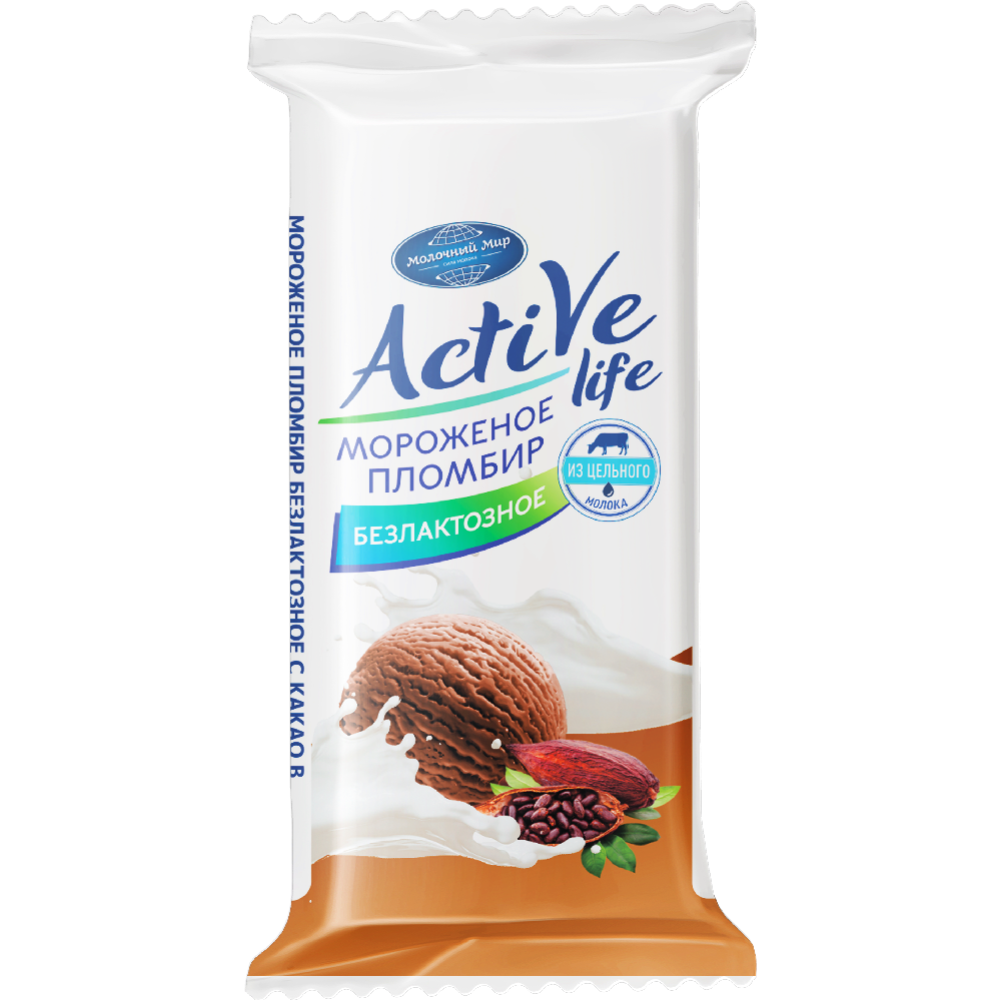 Ice cream “Active life” lactose-free ice cream with cocoa, 100 g