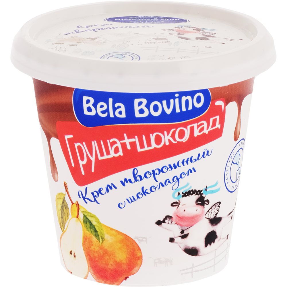 Творожный десерт «Молочный мир» Bela Bovino, груша и шоколад, 3%, 145 г