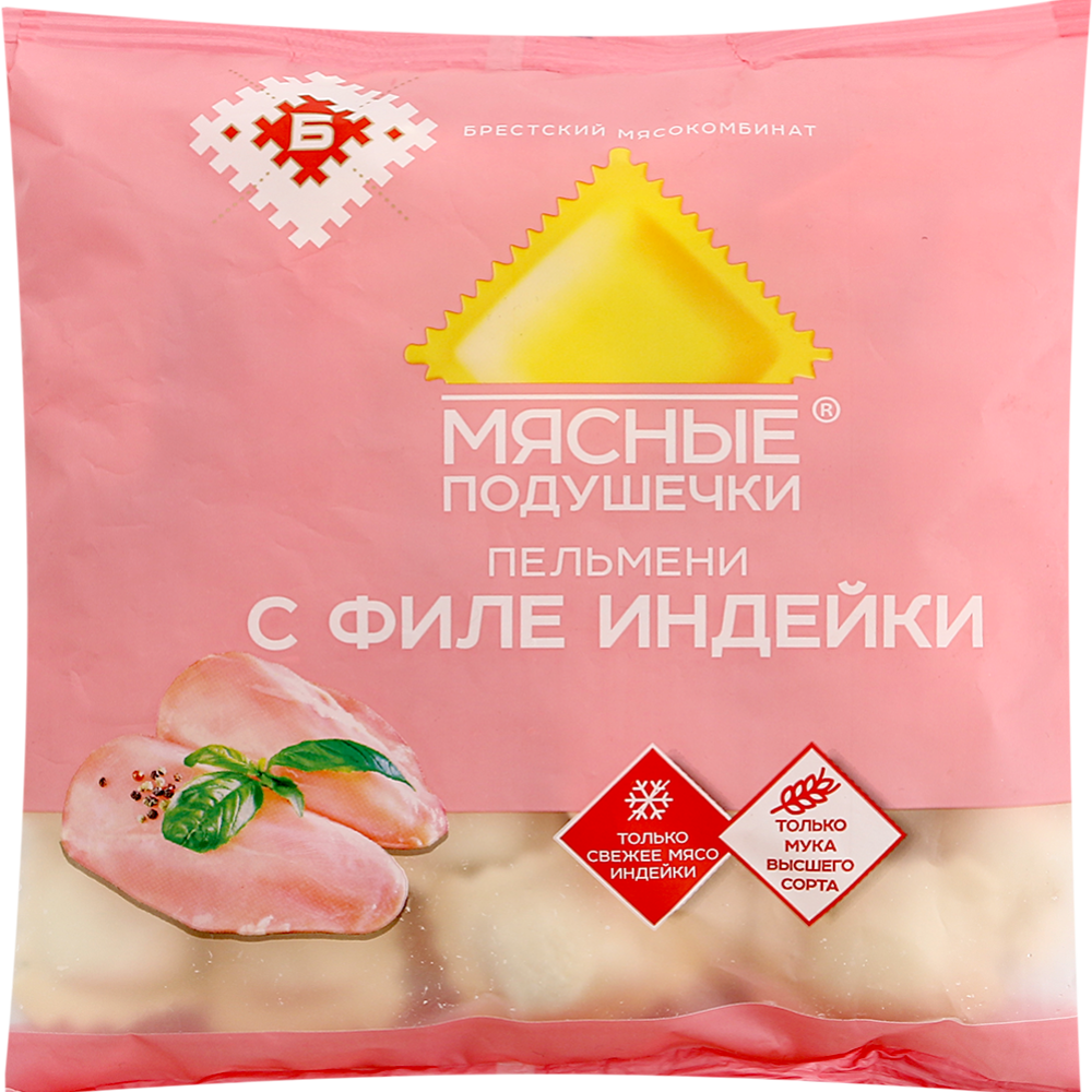 Пельмени «Мясные Подушечки» с филе индейки, 430 г