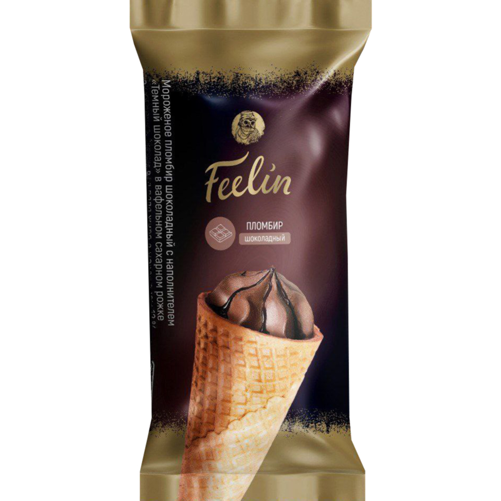 Ice cream “Feelin” chocolate ice cream with dark chocolate filling, 70 g