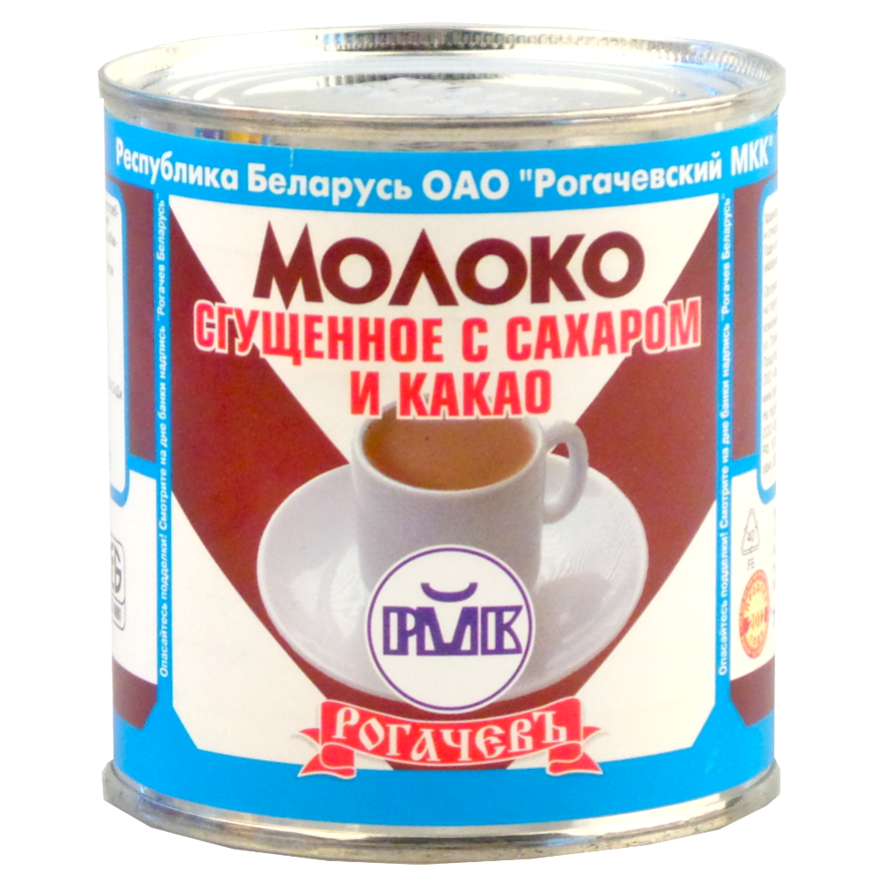 Молоко сгущенное «Рогачевъ» с сахаром и какао, 7.5%, 380 г