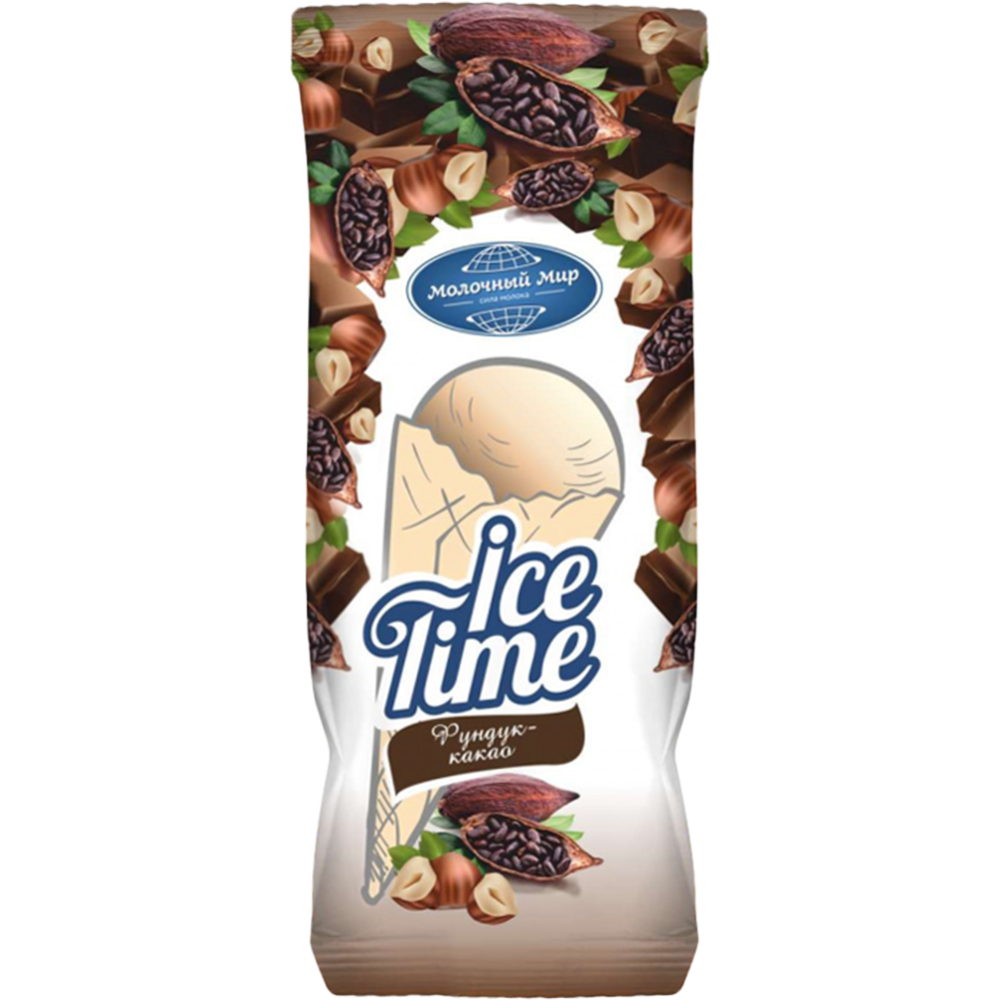 Мороженое пломбир «Ice Time» фундук-какао, 15%, 100 г