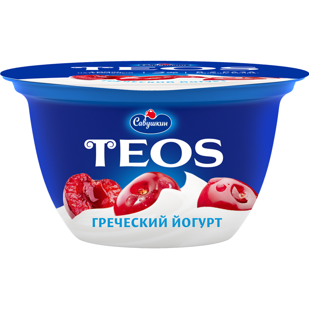 Йогурт греческий «Teos» вишня, 2%, 140 г