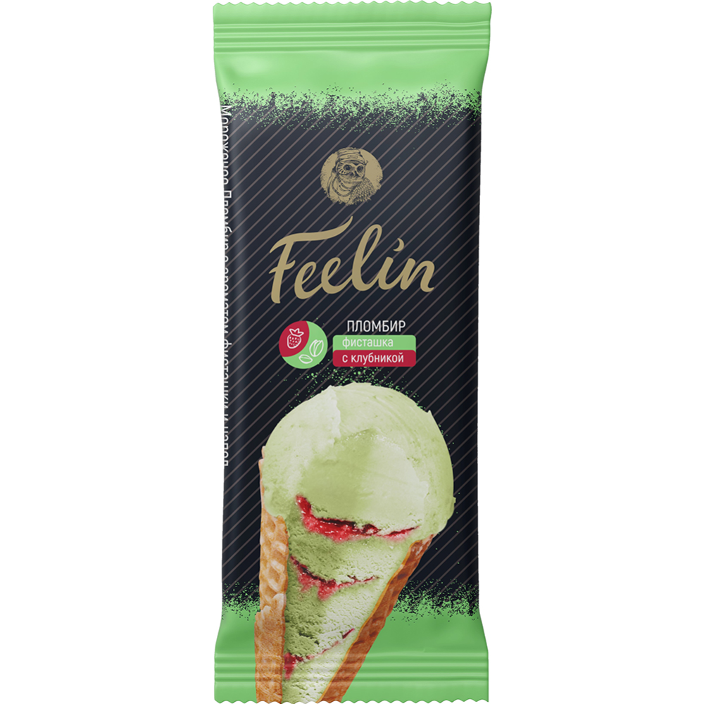 Ice cream “Feelin” with pistachio flavor and strawberry filling, 70 g