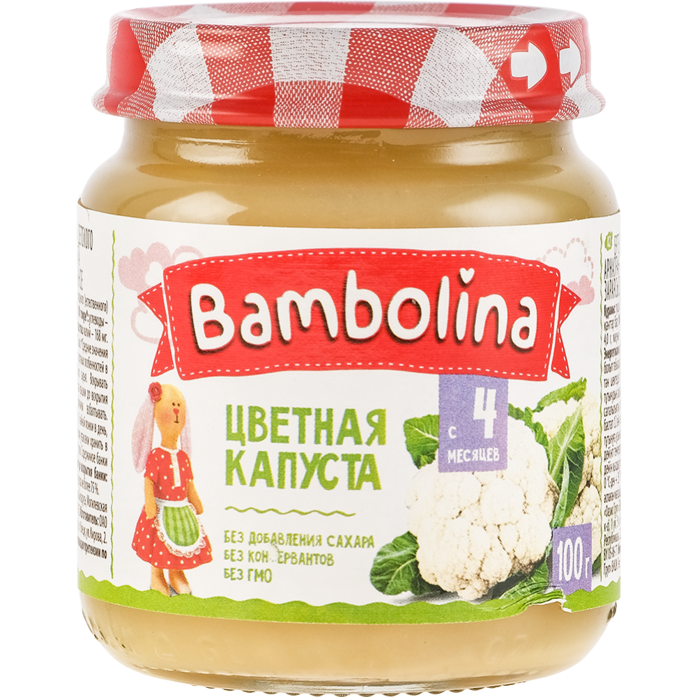 Пюре овощное «Bambolina» из цветной капусты, 100 г