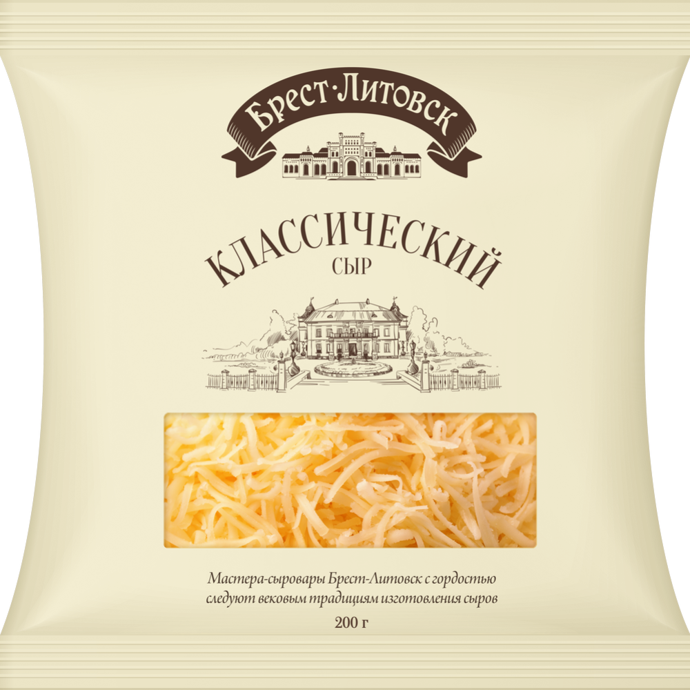 Сыр полутвердый «Брест-Литовск» Классический, тертый, 45%, 200 г (200 г)