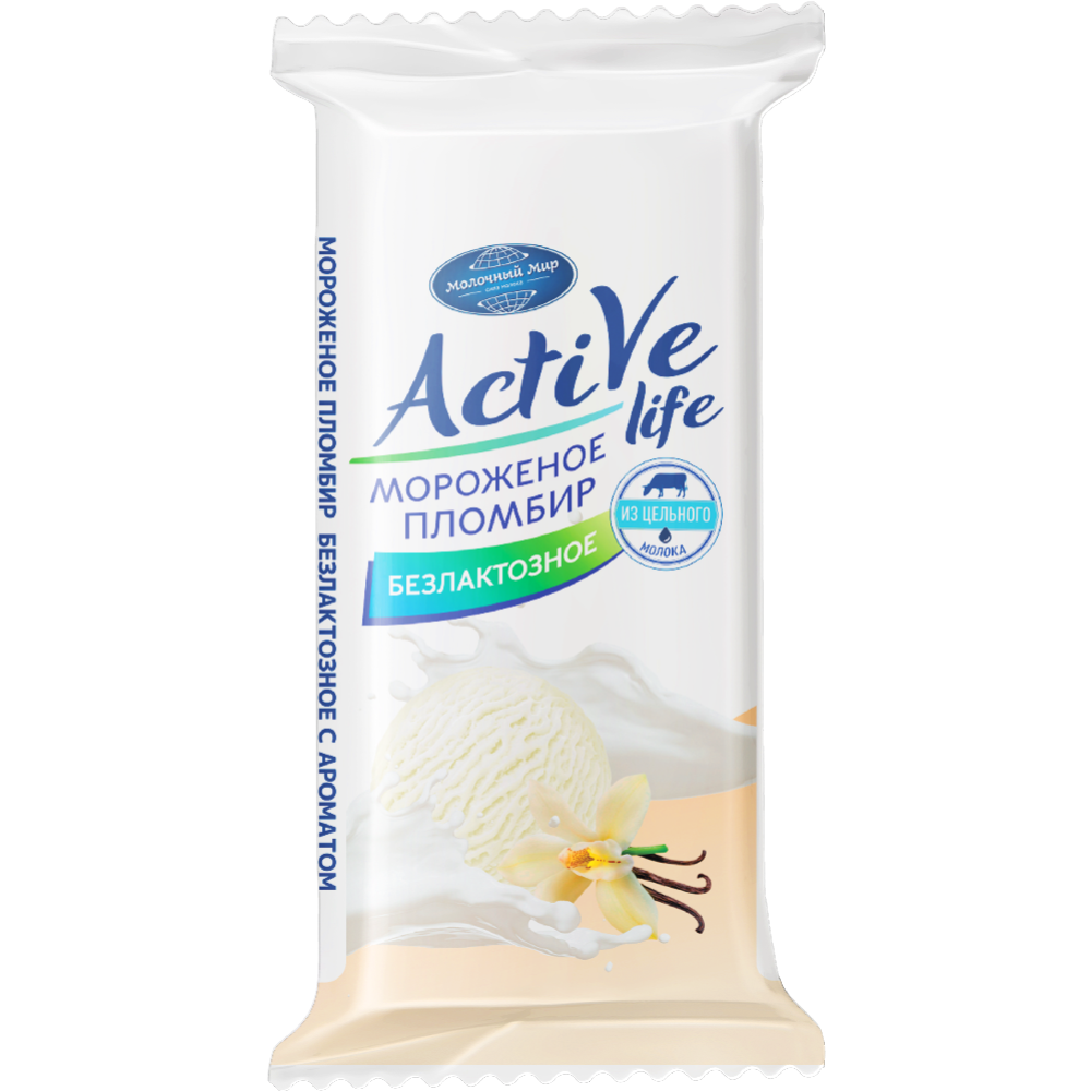 Ice cream “Active life” lactose-free ice cream with vanilla flavor, 100 g