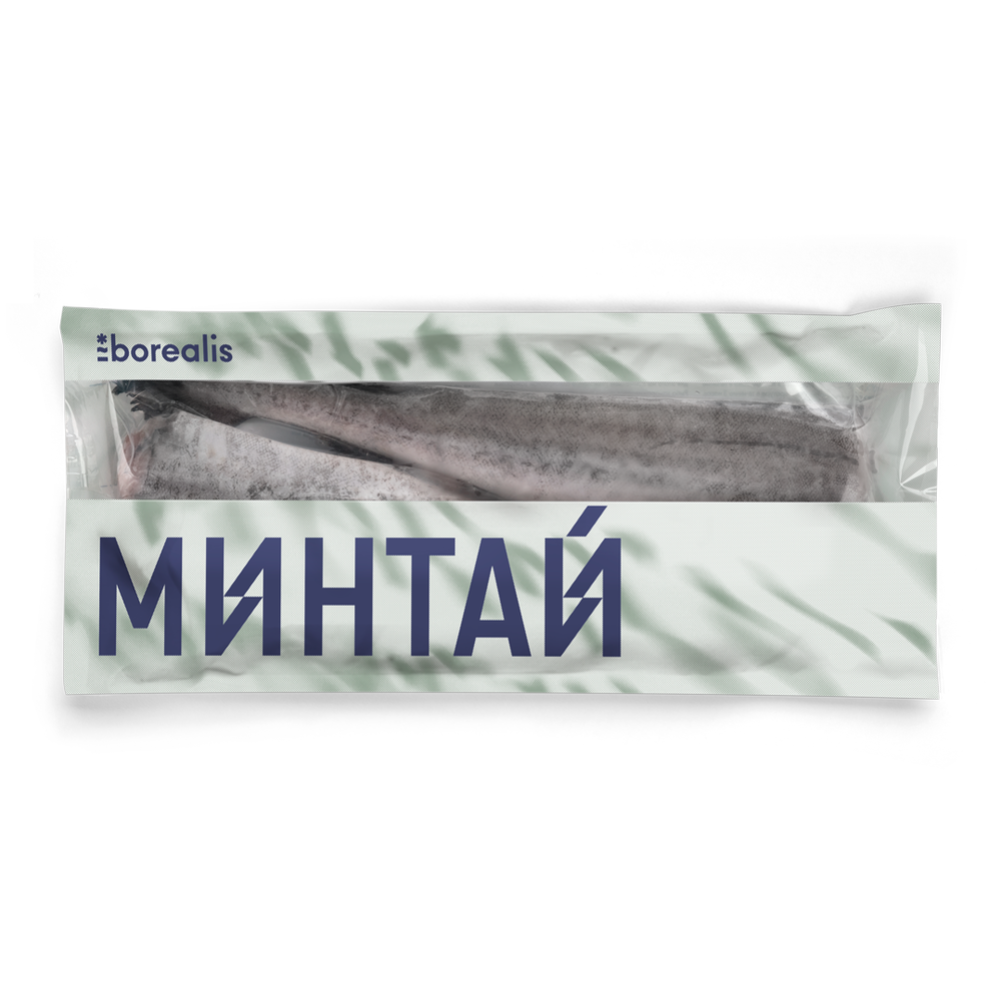 Минтай «Borealis» потрошеный без головы, мороженый, 750 г